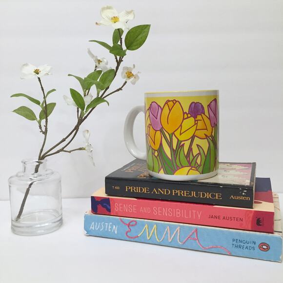 Vintage Bright Pastel Tulip Spring Easter Mug 1993 - Picture 1 of 6